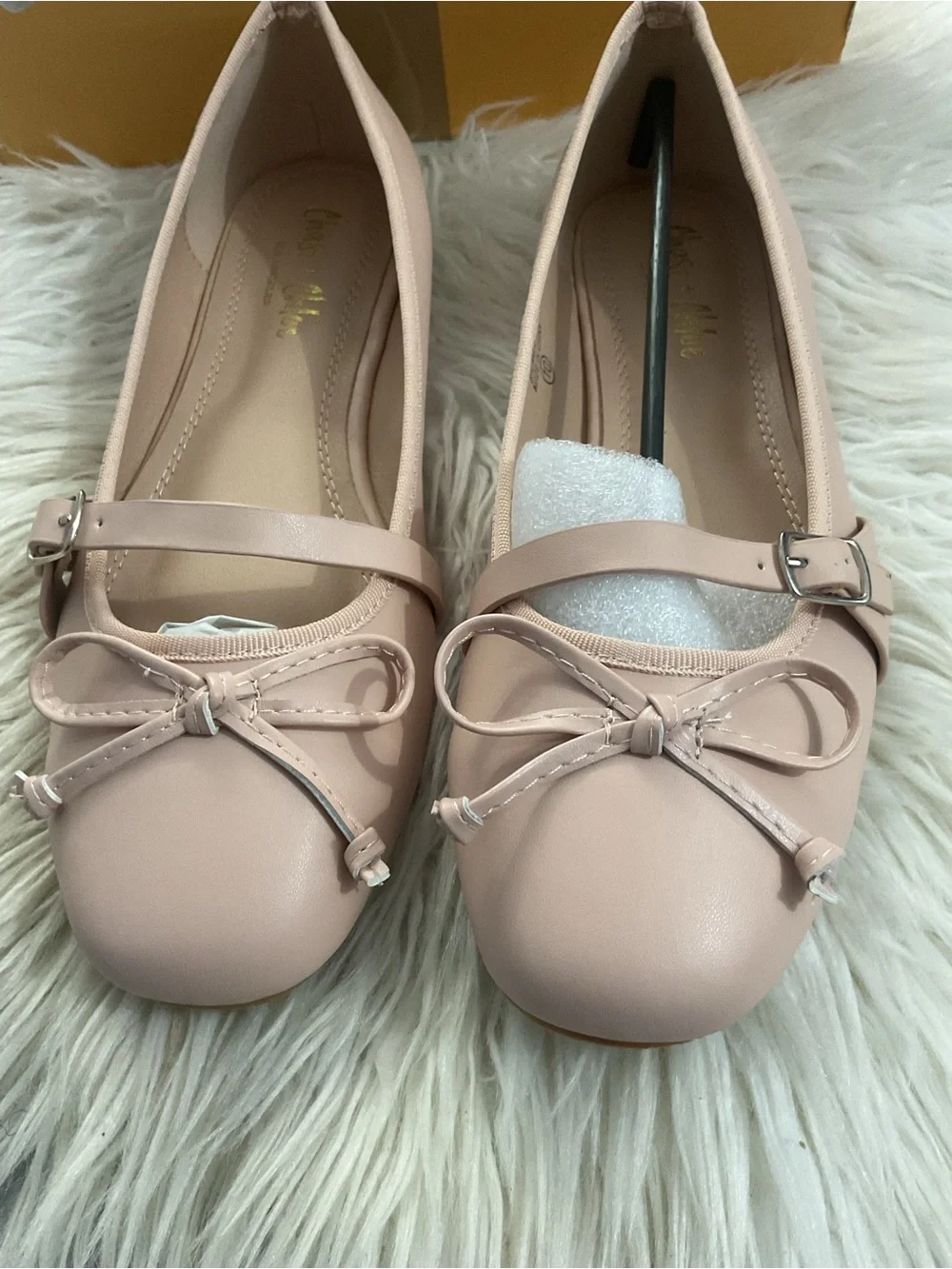 Chase + Chloe Powder Pink Mary Jane Ballet Flats with Bow